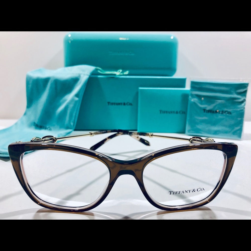 Tiffany & Co. Eyeglasses Brown w/ Gold Cat Eye New
